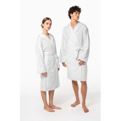 Unisex organic hooded bathrobe